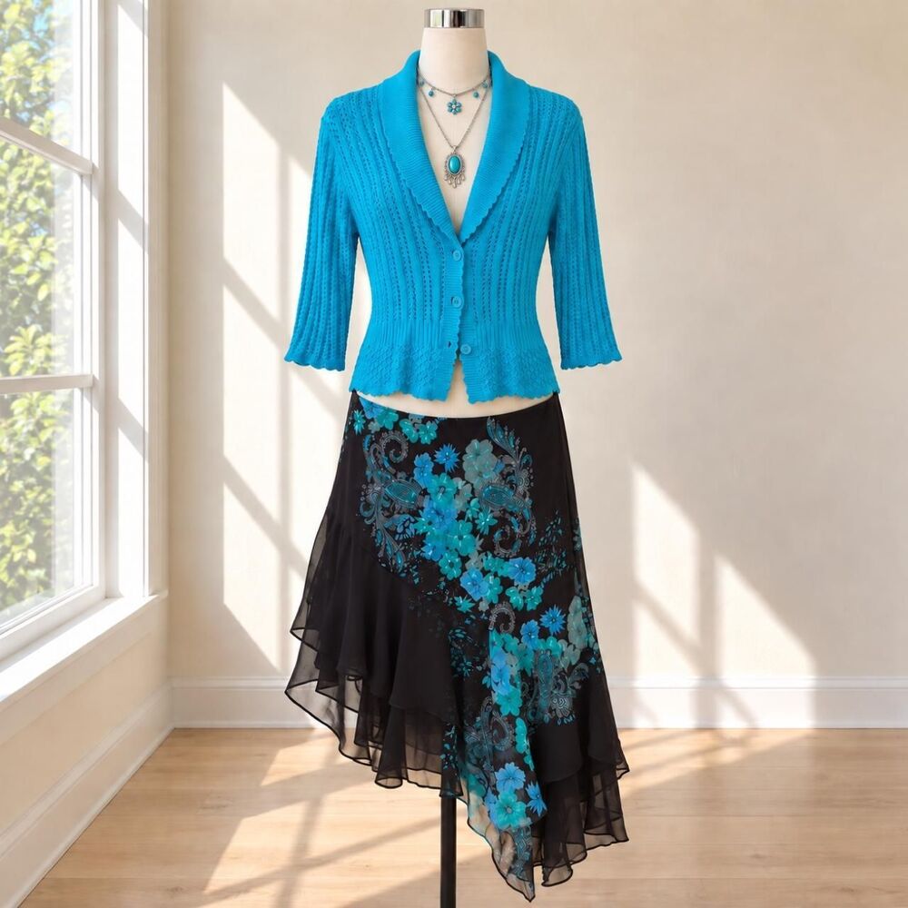 Womens Open Knit Cardigan Sz. XL Coquette Prepp Fairy Grunge Mermaidcore